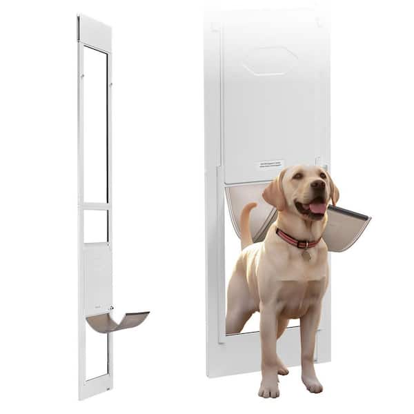 Dog Door for Sliding Glass Door, 91 to 96 in. Adjustable Height, Aluminum Alloy Frame, 10 1/4 x 16 1/4 in. Flap