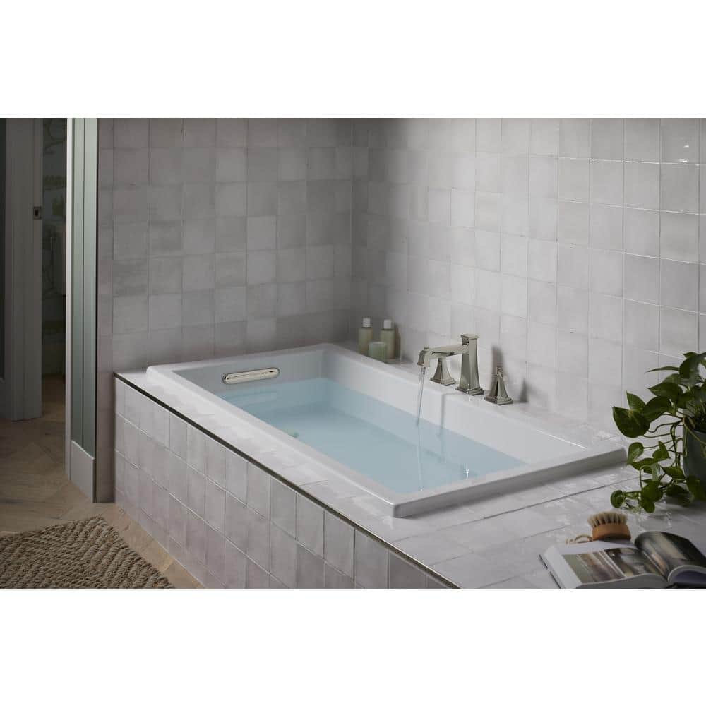 White Acrylic 60" x 30" Drop-In Soaking Bathtub