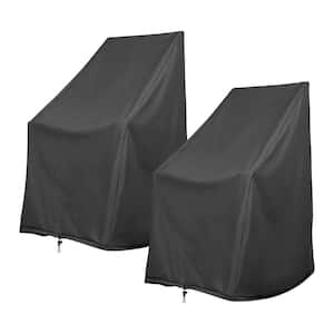 Set of 2 45.25 in H Black Polyester Weatherproof Outdoor Rocking Chair Cover, Patio Furniture Covers