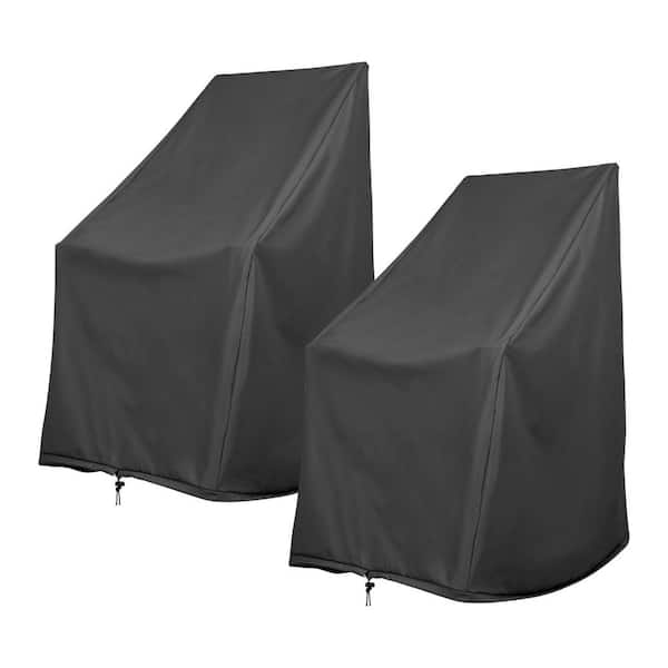 Shine Company Set of 2 45.25 in H Black Polyester Weatherproof Outdoor Rocking Chair Cover, Patio Furniture Covers