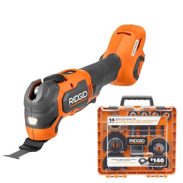 18V Brushless Cordless Multi-Tool with 14-Piece Blade Accessory Kit