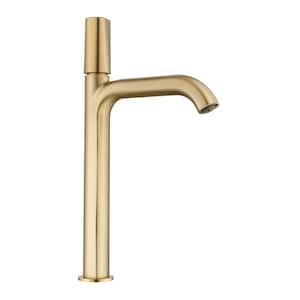 Single Handle Bathroom Vessel Sink Faucet Brass Modern Single Hole Bathroom High Tall Faucets in Brushed Gold