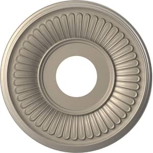 13 in. O.D. x 3-1/2 in. I.D. x 3/4 in. P Berkshire Thermoformed PVC Ceiling Medallion in Metallic Silver Metallic