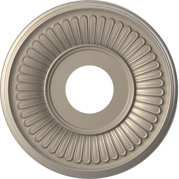 Ekena Millwork 13 in. O.D. x 3-1/2 in. I.D. x 3/4 in. P Berkshire Thermoformed PVC Ceiling Medallion in Metallic Silver Metallic