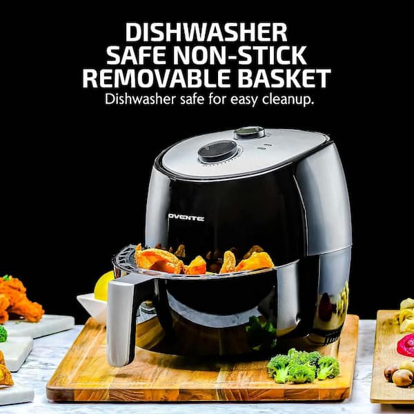 Elite Gourmet 4-Qt Air Fryer - Black, Removable Fry Basket, Programmable,  ETL Safety Listed, Digital Control, Non-Stick, 30 Minute Timer in the Air  Fryers department at