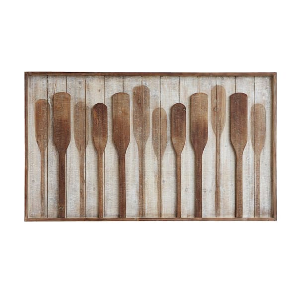 Storied Home Wood Framed Wall Decor with Raised Paddles Wall Art