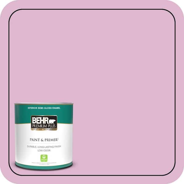 BEHR PREMIUM PLUS 1 qt. #M120-3 Pink Wink Semi-Gloss Enamel Low Odor Interior Paint & Primer