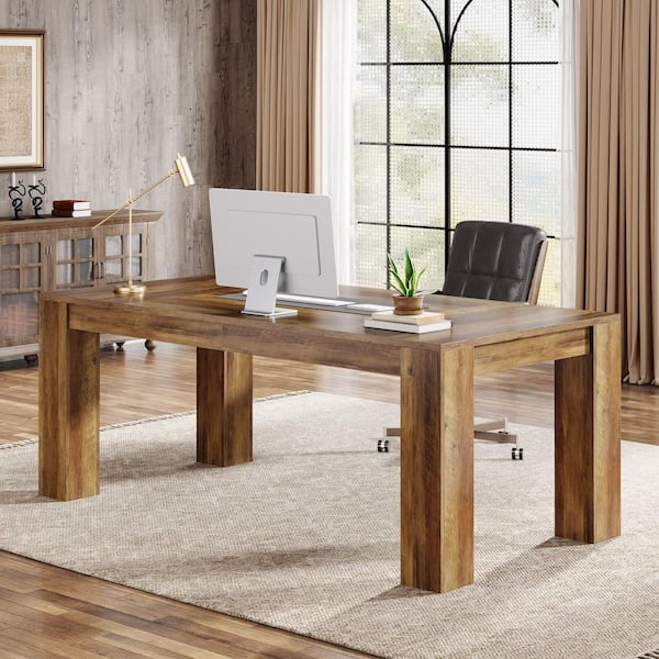 BYBLIGHT Moronia 63 in. Rectangular Wood Executive Computer Desk for Home Office