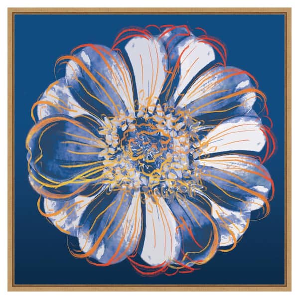 Amanti Art Flower Pop Pastel I by Marie Elaine Cusson 30 in. W x 30 in. H. Canvas Wall Art Print Framed in Brown