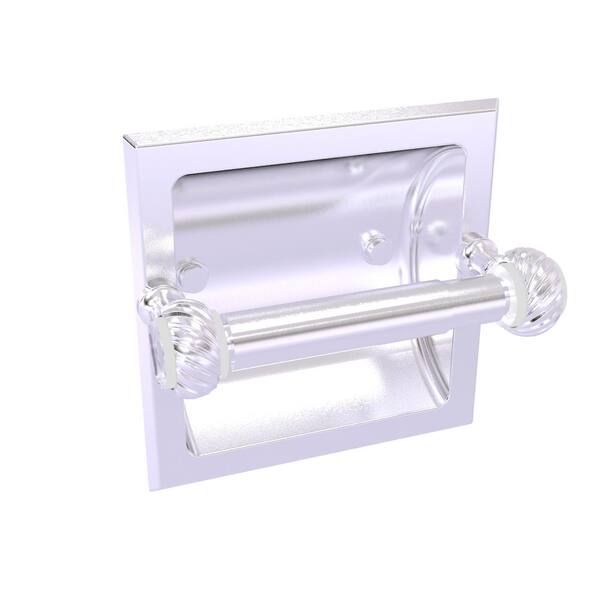 Allied Brass Pacific Grove Collection Recessed Toilet Paper Holder with Twisted Accents in Satin Chrome
