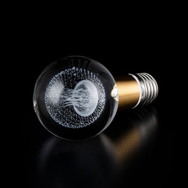 5-Watt Equivalent Jellyfish Globe Shaped E26/27 Crystal LED Light Bulb in Warm White (1-Pack)
