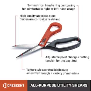 Wiss 8-1/2 in. Stainless Steel All-Purpose Tradesman Scissors