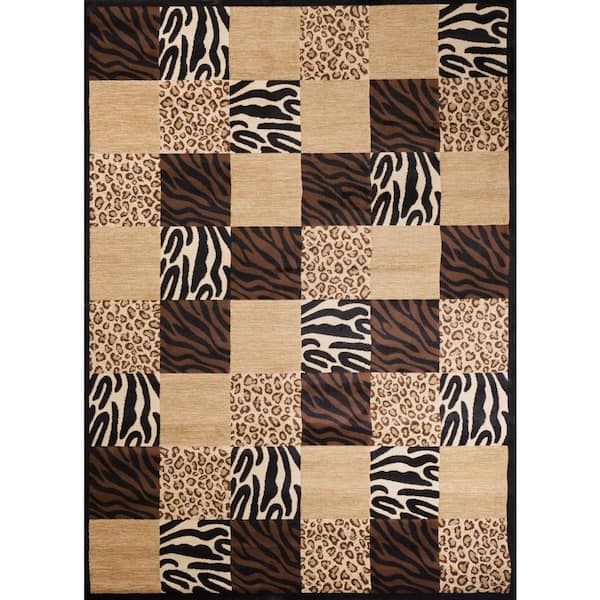 Concord Global Trading Soho Animal Boxed Black 5 ft. x 7 ft. Area Rug