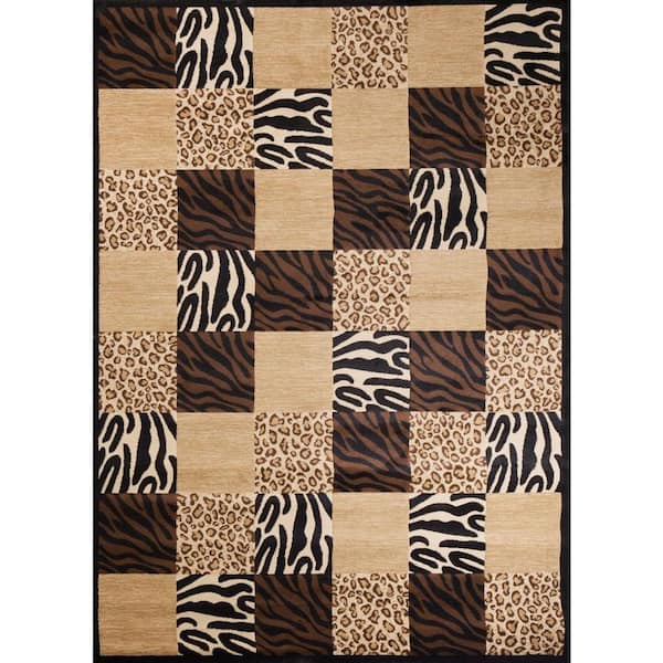 Soho Animal Boxed Black 5 ft. x 7 ft. Area Rug