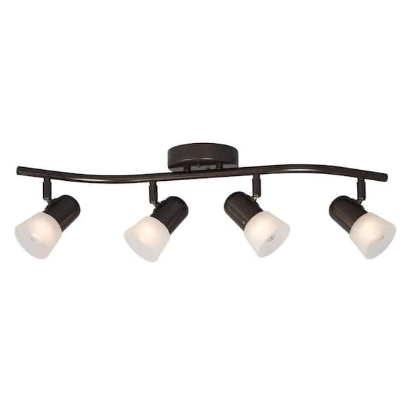 Filament Design Negron 4-Light Old Bronze Track Lighting Wave Bar with Directional Heads