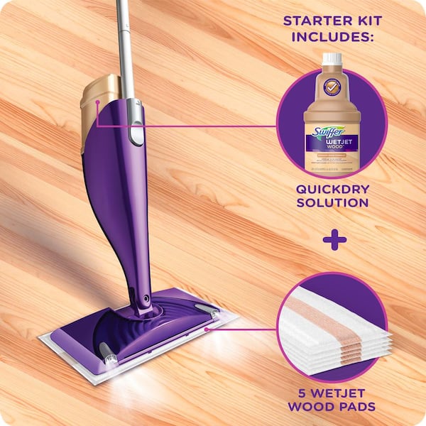  Swiffer WetJet Spray Mop Starter Kit for All Floor Types :  Health & Household