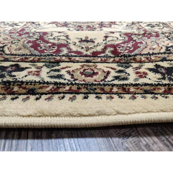 Castello Ivory 2 ft. x 7 ft. Traditional Oriental Medallion Area Rug