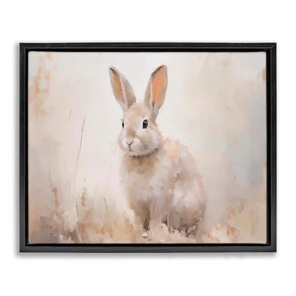 Stupell Industries Brushed Brown Bunny by Arlington Prints Black Floater Frame Animal Graphic Art Print 25 in. x 31 in.