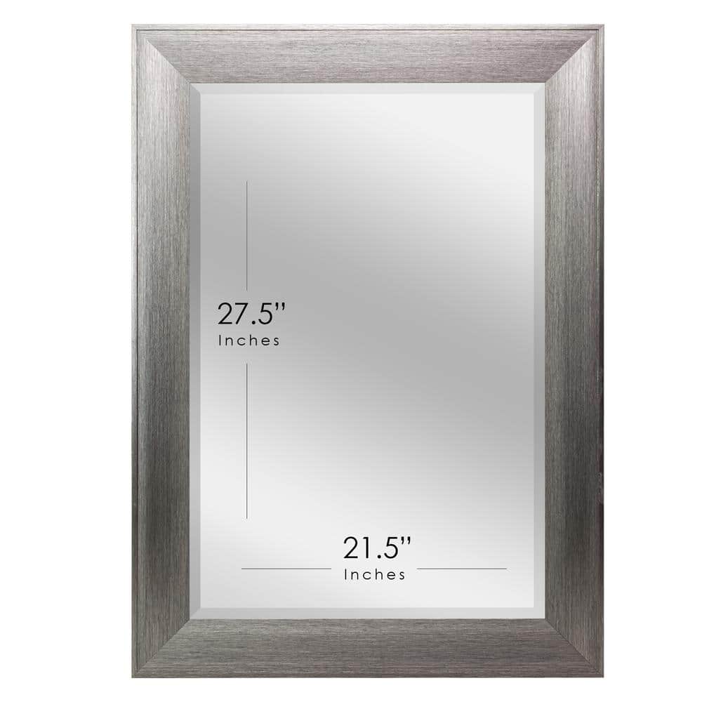 Elegance Metallic Gray Beveled Edge Rectangular Vanity Mirror - 29.5" x 35.5"