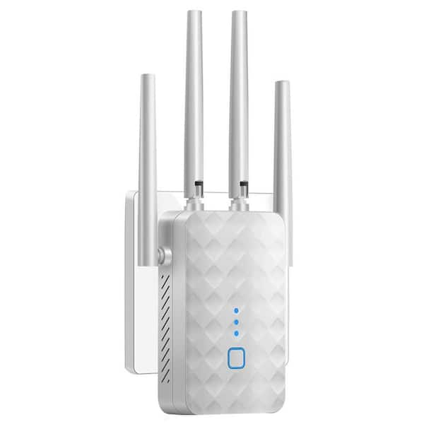 1. 2 Gbps White WiFi Extender Signal Booster for Home, Covers Up to 10000 sq. ft Dual Band with Ethernet Port