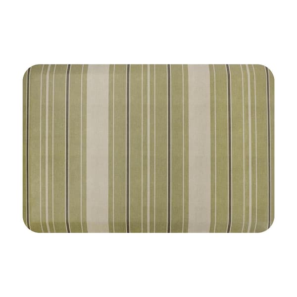 Bungalow Flooring Sole Comfort Ticking Stripes 22 in. x 32 in. Green Anti-Fatigue Comfort Mat