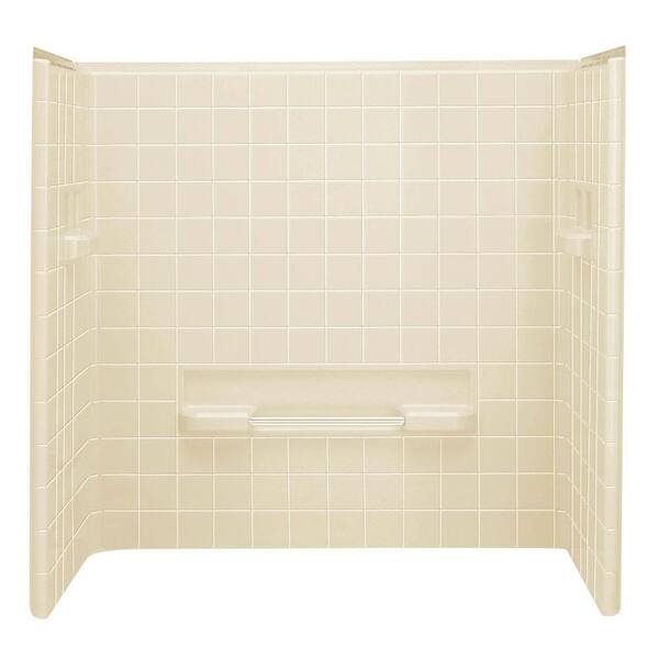 STERLING All Pro 31-1/2 in. x 60 in. x 59 in. Three Piece Direct-to-Stud Tub and Shower Wall in Almond-DISCONTINUED