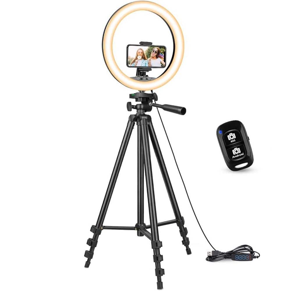 12 in. White Ring Light with 50 in. Extendable Tripod Stand 3-Color Modes Phone Holder Wireless Remote for Streaming price history on PriceWatchPro