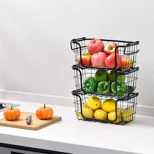 Silver Mesh Open Bin Storage Basket Organizer for Fruits Pantry items toys 199 