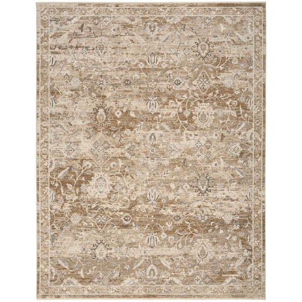 Harbor Beige 9 ft. x 12 ft. Floral Traditional Area Rug