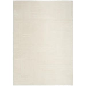 Eco-Friendly Ivory 6 ft. x 9 ft. Abstract Contemporary Area Rug