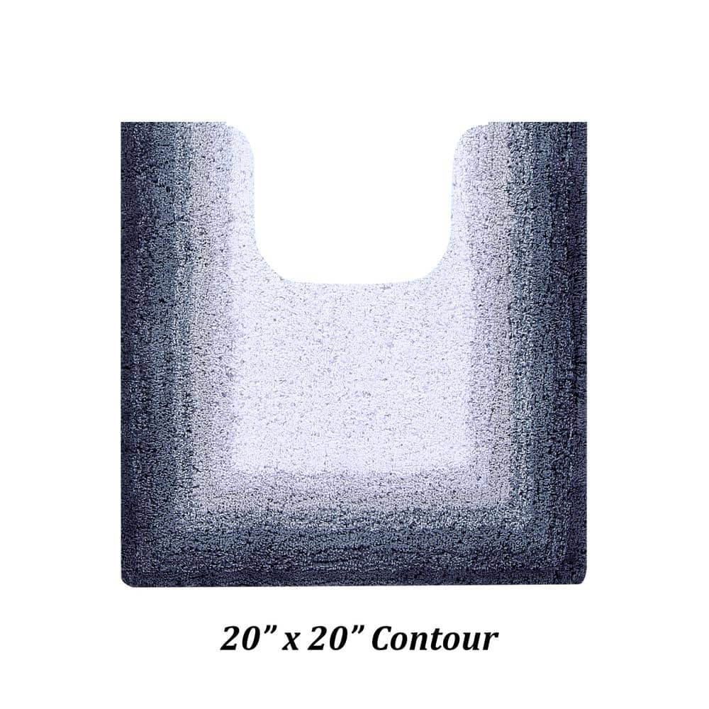 Gray Cotton Tufted Ombre Bath Rug Set, 2 Pieces