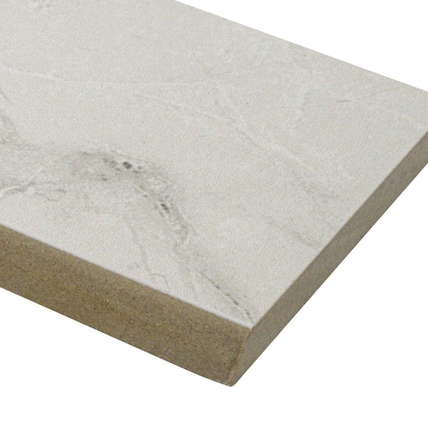 Briella Grey Bullnose 3 in. x 24 in. Polished Porcelain Wall Tile (20 lin. ft./Case)