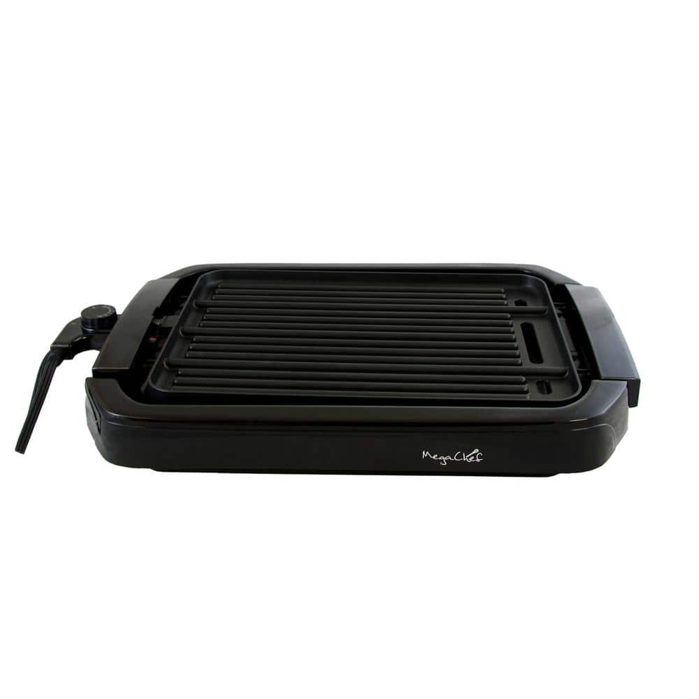 MegaChef Black Non-Stick Reversible Indoor Grill and Griddle