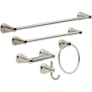 26 in. Wall Mounted, Towel Bar in Brushed Nickel, 5-Piece