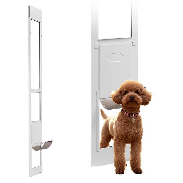 Dog Door for Sliding Glass Door, 91 to 96 in. Adjustable Height, Aluminum Alloy Frame, 8 1/4 x 12 1/4 in. Flap