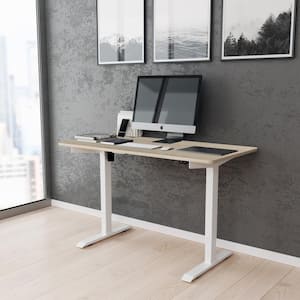 47 in. Rectangular Oak Adjustable Sit to Stand Computer Writing Desk