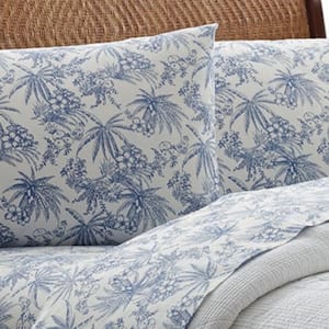 Pen and Ink Palm Floral 200-Thread Count Cotton Sheet Set