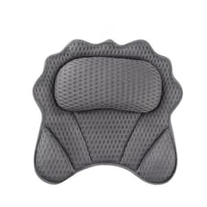 Ergonomic Bathtub Pillow with Head, Neck, Shoulder and Back Support, 4D Bath Pillows 6 Powerful Suction Cups in Gray