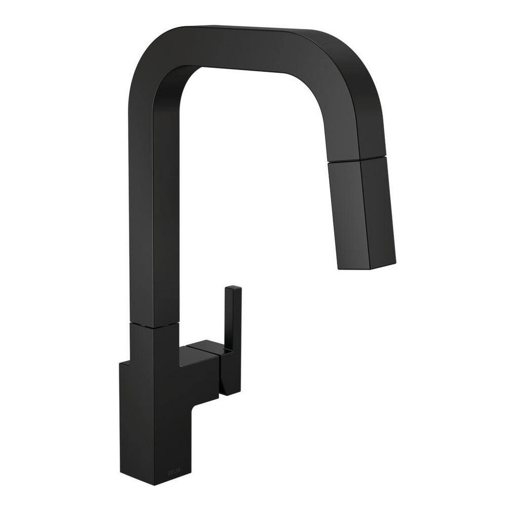 Matte Black Pull-Down Sprayer Single Handle Kitchen Faucet