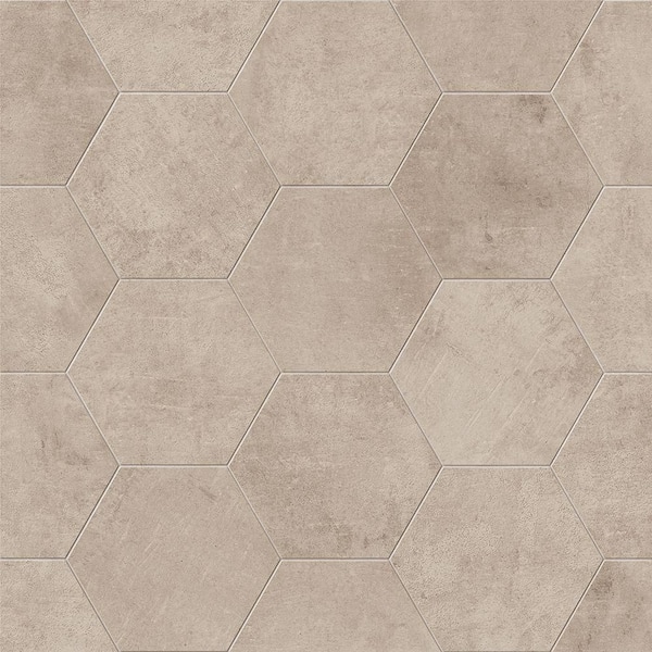 Hexagon Coast Matte 8.5 in. x 10 in. Concrete Look Porcelain Floor and Wall Tile (12.49 sq. ft./Case)