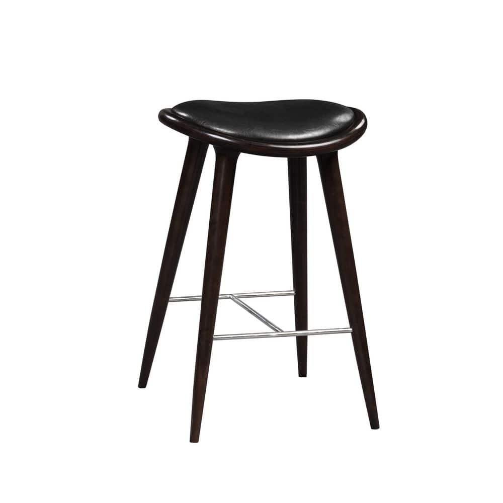 Lucio 29 in Product Height Oval Backless Bar Stool - Cappuccino/Black