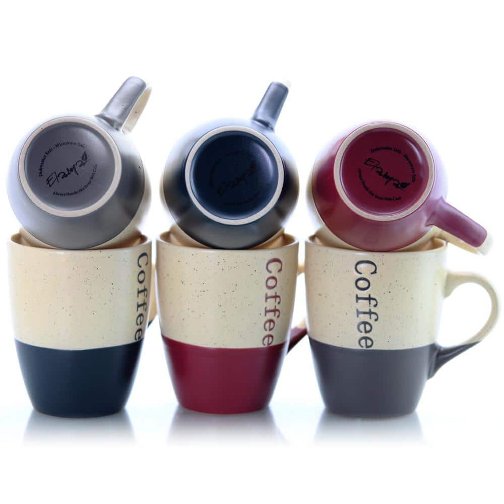 Speckled Ceramic 12 oz Coffee Mug Set with Stand