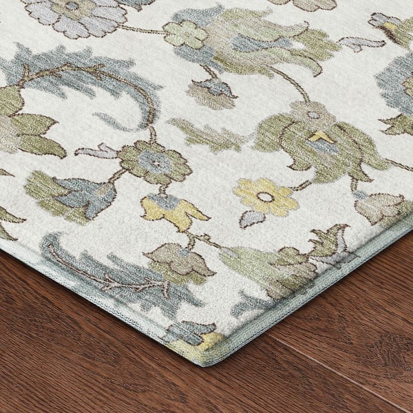 Mayfield Premium Machine Washable Abstract AMF2473 Ivory 2 ft. x 3 ft. Accent Rug