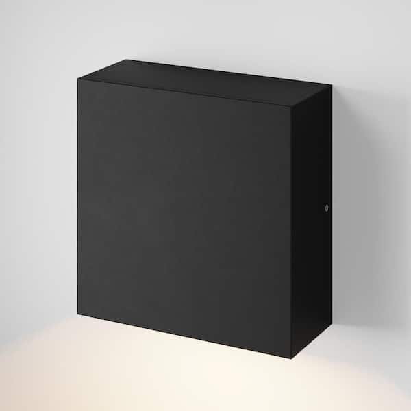 Vidalite Orion 5.5in Black Outdoor Wall Down Light, Hardwired Integrated LED Lantern Sconce, 3000K, 550 Lumen, ETL & cETL Listed