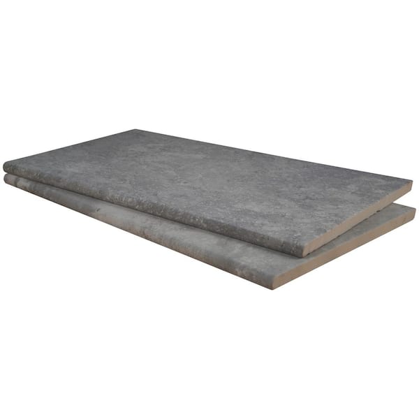 Argento Travertino 2 cm x 13 in. x 24 in. Matte Porcelain Pool Coping (26 pieces / 56.33 sq. ft. / pallet)