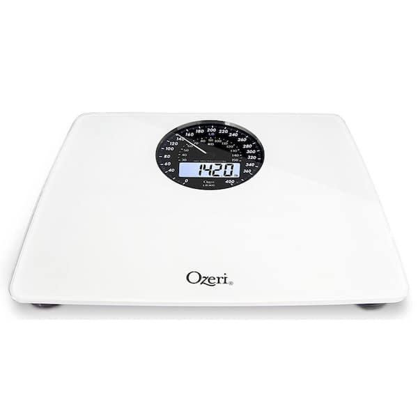 Ozeri Precision Digital Bath Scale in Tempered Glass with Step-On Activation, White