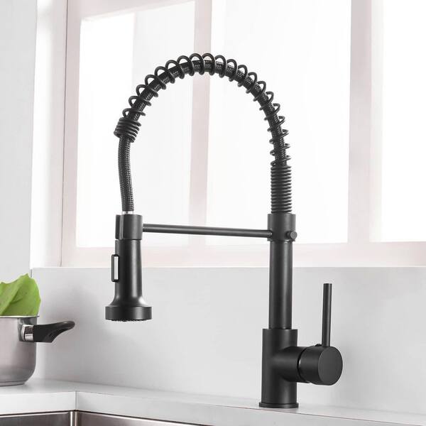 CREA Black Kitchen Faucet - Pull Down Sprayer Single Handle Stainless Steel Faucet