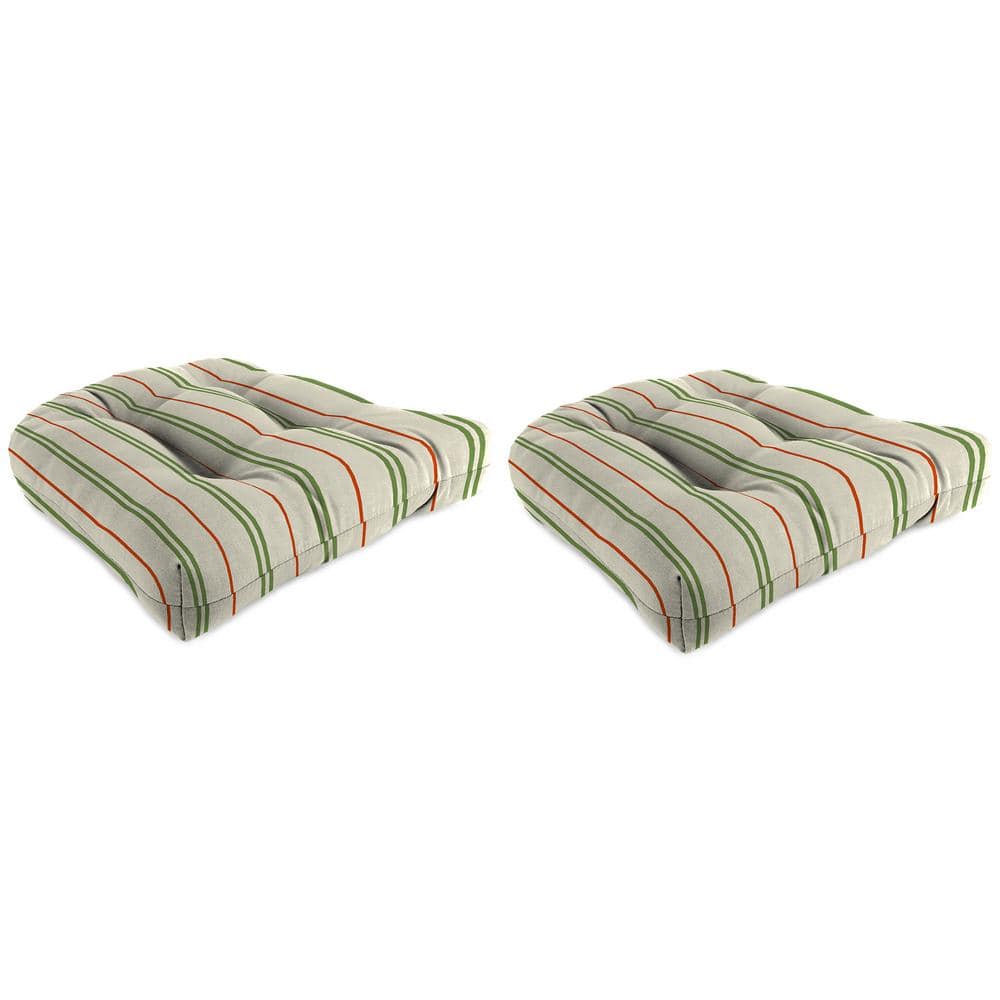 18 in. L x 18 in. W x 4 in. T Outdoor Square Wicker Seat Cushion in Gallan Cedar (2-Pack) price history on PriceWatchPro