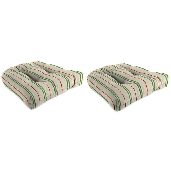 Jordan Manufacturing 18 in. L x 18 in. W x 4 in. T Outdoor Square Wicker Seat Cushion in Gallan Cedar (2-Pack)