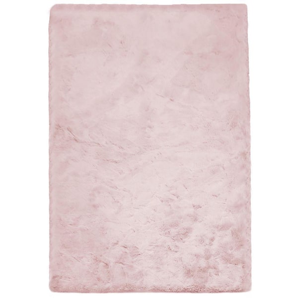 Pink Large Rug 6 ft. x 9 ft Fluffy Fuzzy Faux Fur Rug Plush Soft Furry Rug Area Rug
